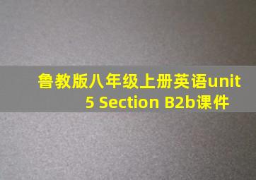 鲁教版八年级上册英语unit5 Section B2b课件